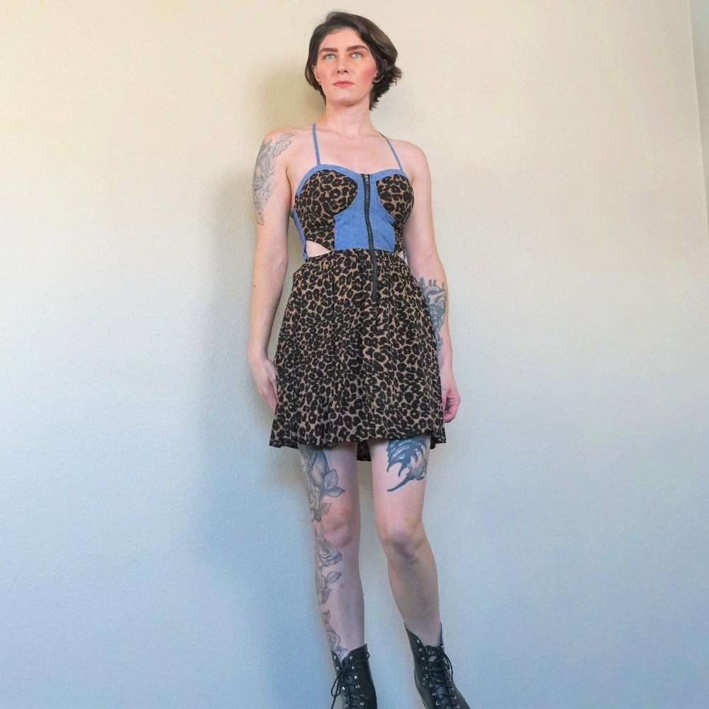 Material Girl Leopard Cutout Dress